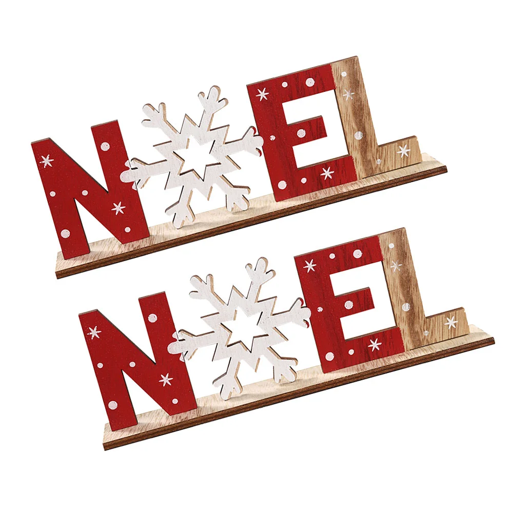 

Plaque Sign Xmas Tabletop Table Decoration Party Wooden Decorativechristmas Home Wood Snowflake Themed Noel Ornament