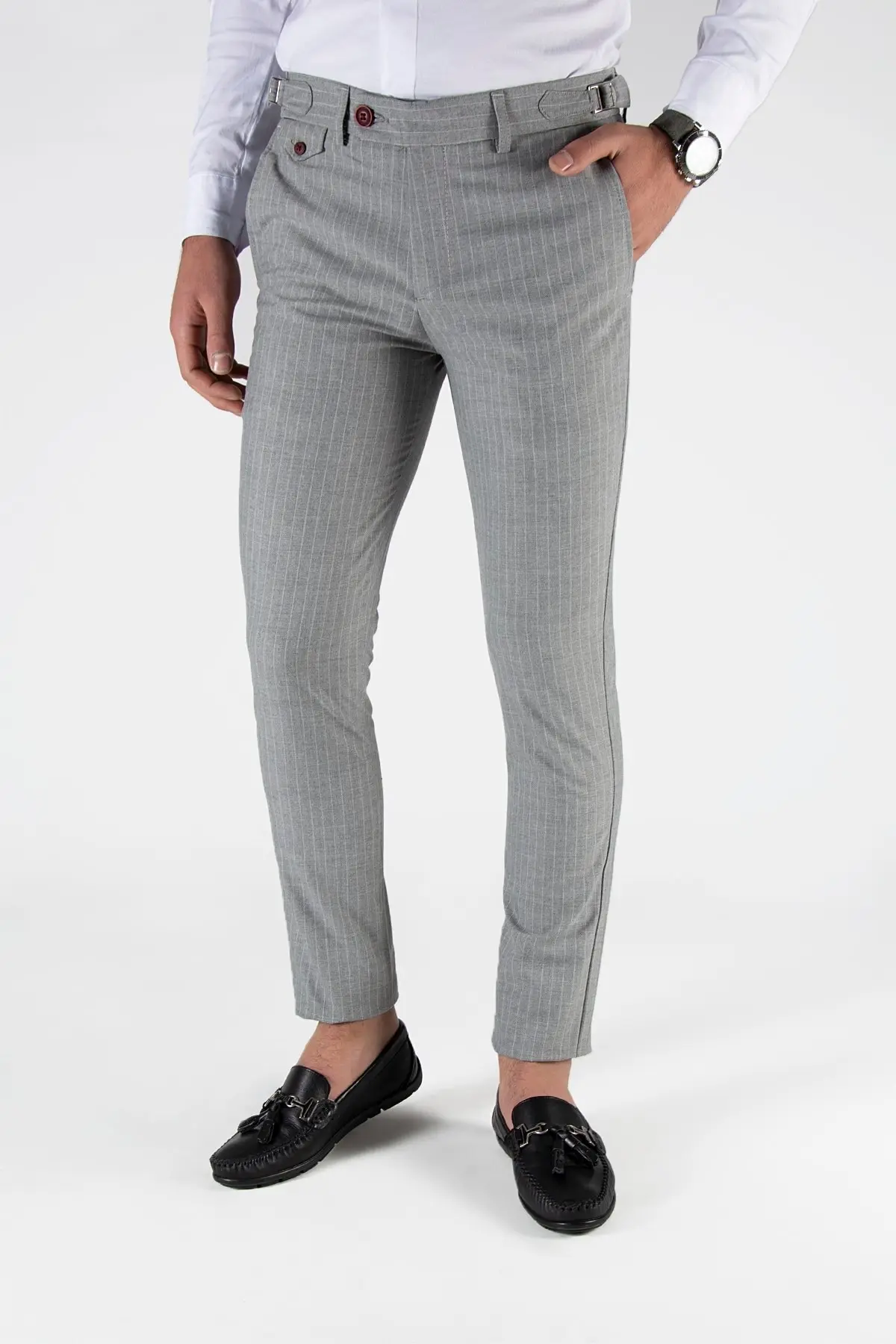 

Men's Clothing Overalls Pants Trousers Slim Fit Linen For Office & Work Flexible Comfortable Tight-Fitting Stylish Smart Casual