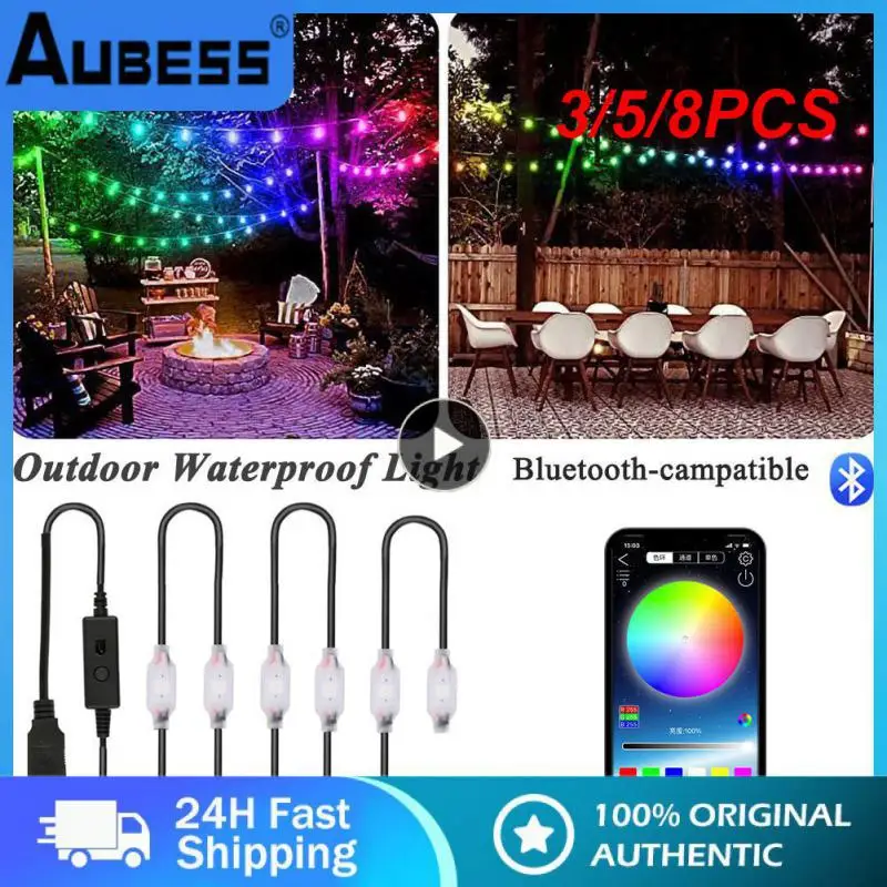 

3/5/8PCS 12.5m Atmosphere Light Outdoor Decorative Lighting. App Control Led Atmosphere Light String 5050rgb