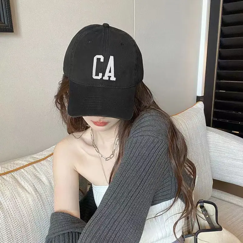 

New baseball cap Korean version cotton washable CA letter soft top men's and women's ins fashionable brand versatile face small