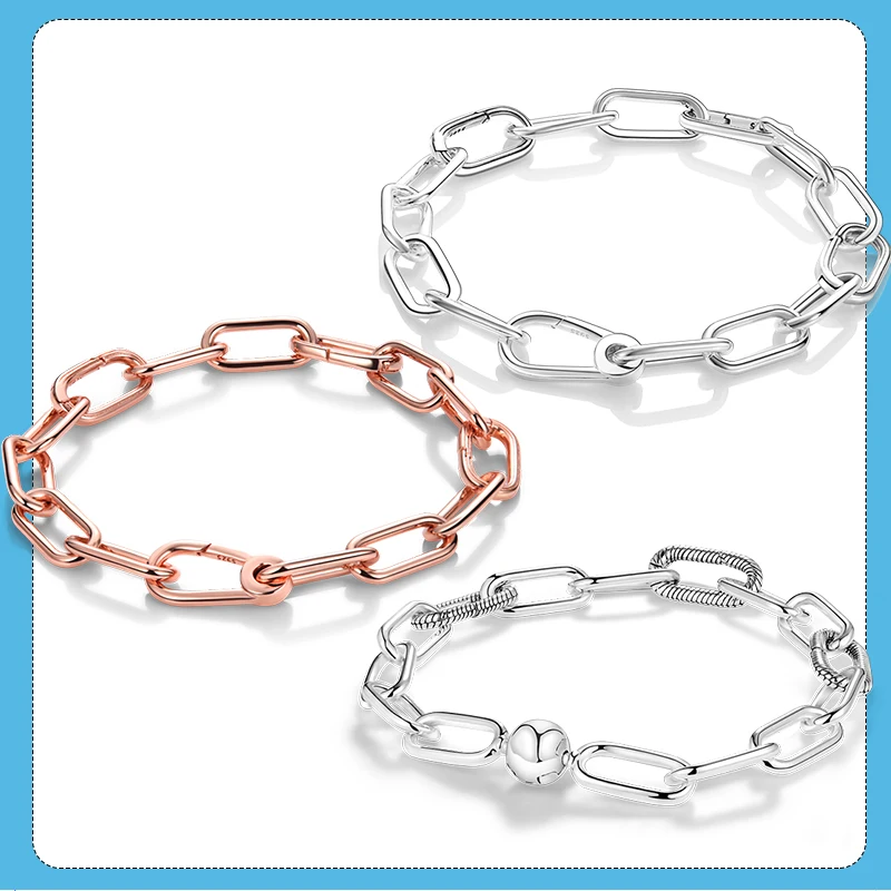 Оригинальный браслет из серебра со звеньями реальной жизни