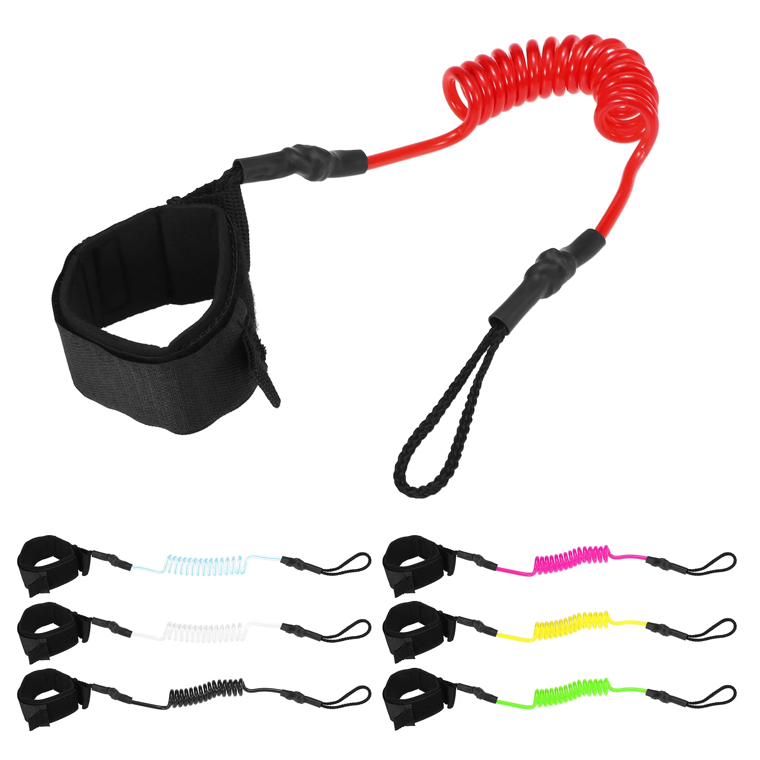 

Surf Sup 4 Feet Ankle Leash Surfing Elastic Coiled Stand UP Paddle Board Leg Rope Surfboard Ankle Leash