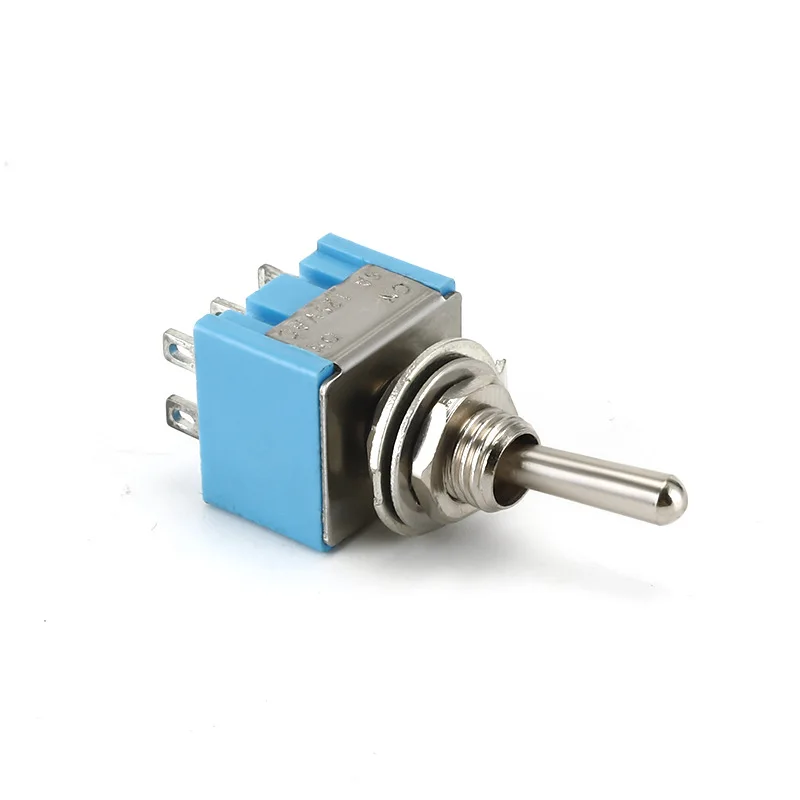 MTS-202 6A 125V AC 6-контактный вкл. Мини-переключатель Синяя кнопка