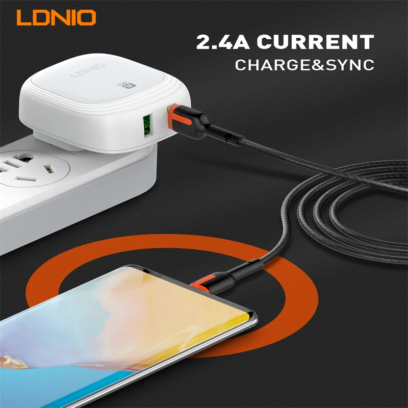 

LDNIO LS531 2.4A Fast Charging USB Cable Quick Charging Date Cable Micro/Type-c Cable For Huawei/Xiaomi/Samsung Phone