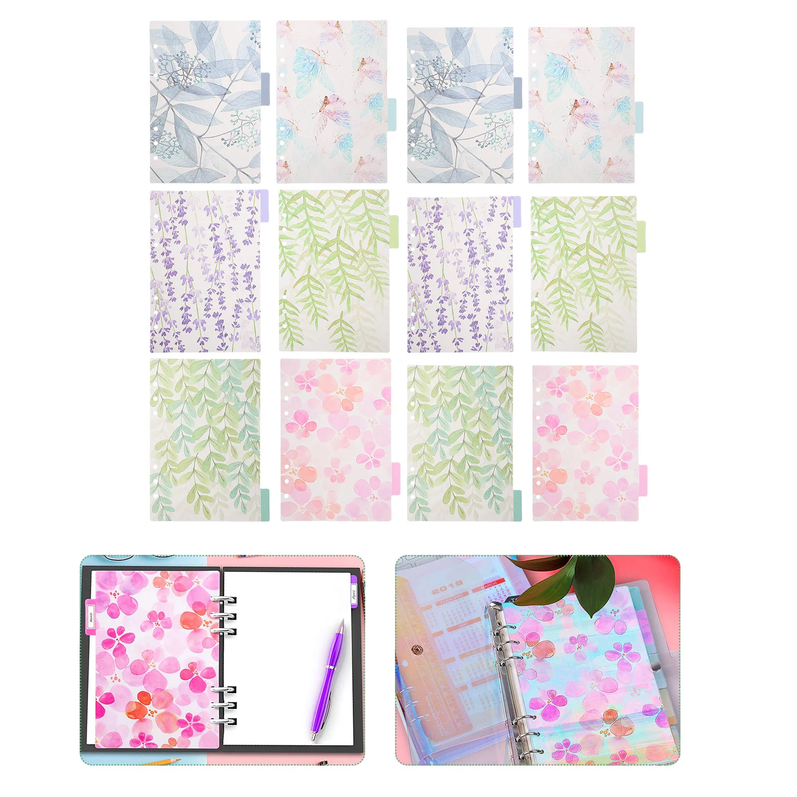 

Binder Dividers Page Tabs Planner Transparenta5 6 Divider Hole Inserts A6 Cardbinderstab Aesthetic Rings Notebooks Leaf Loose