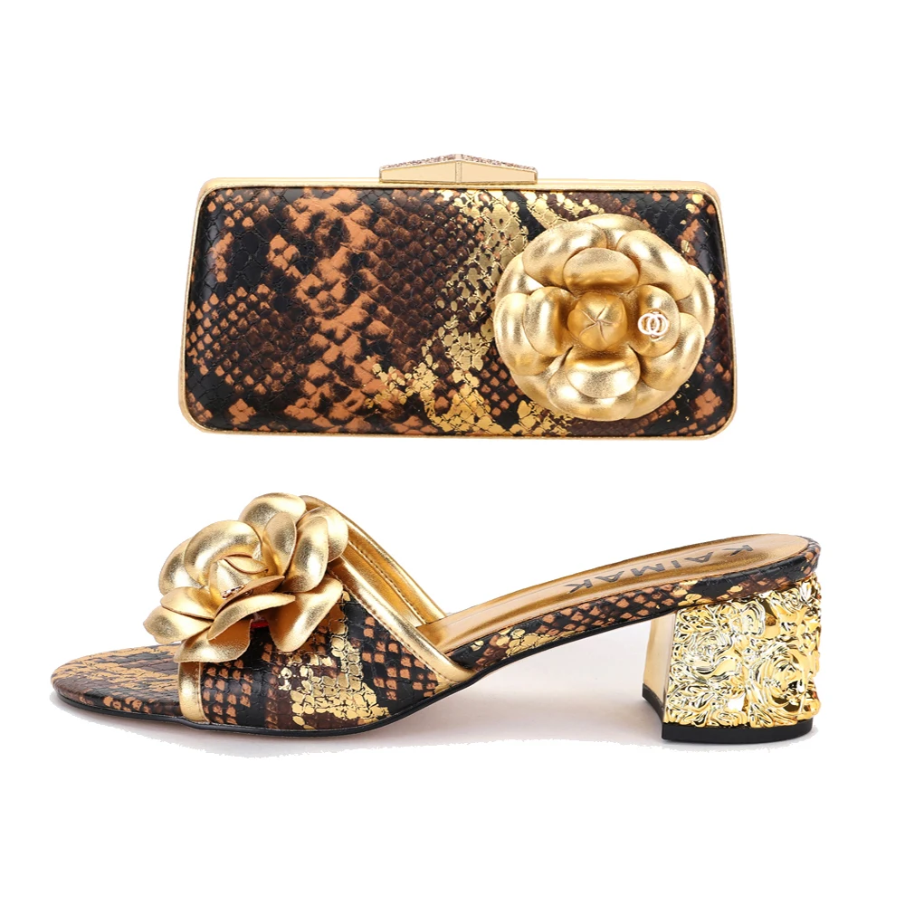 

Shoe Set And Bags Platform Summer Sandals Low Slippers For Women's Boots 2021 New Italian Shoe And Bag Set For Party In Women