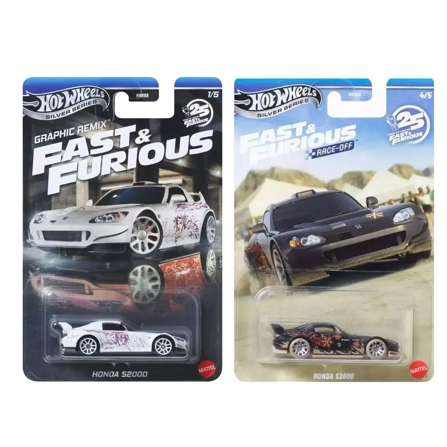 Фото Оригинальная модель автомобиля Hot Wheels Fast & Furious Honda S2000 1/64, литая под давлением, с графикой Race Off Graphic Remix, подарок на день рождения №1