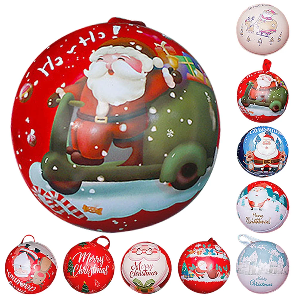 

10 Pcs Christmas-tree Present Ball Decor Xmas Hanging Ornament Candy Jars Decorate Gift Elder