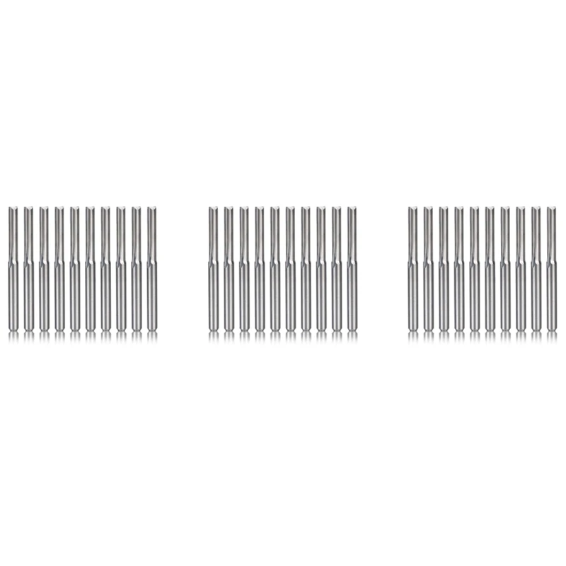

30Pcs 2 Flute Cnc Router Bits 3.175Mm Straight Slot Tungsten Steel Milling Cutter For Wood Plastic
