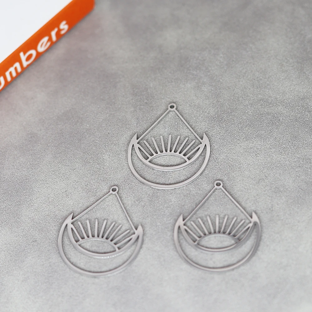 

3pcs/Lot Stainless Steel Hollow Out Geometric Evil Eye Accessories For Fashion Jewelry Making DIY Handmade Craft