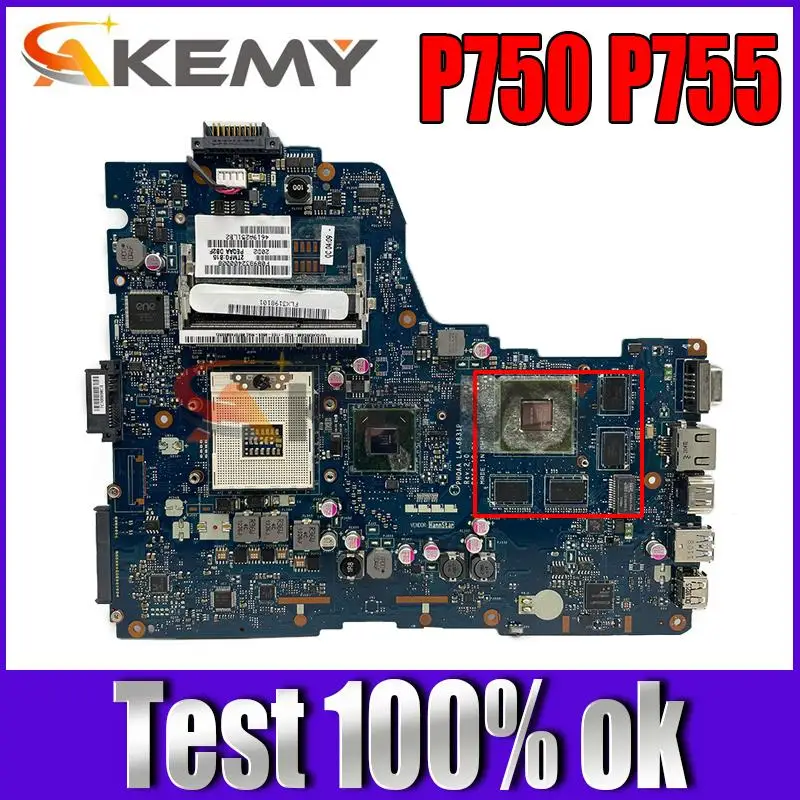 

K000121720 PHQAA LA-6831P Laptop Motherboard For Toshiba satellite P750 P755 GT540M HM65 DDR3 Main Board works