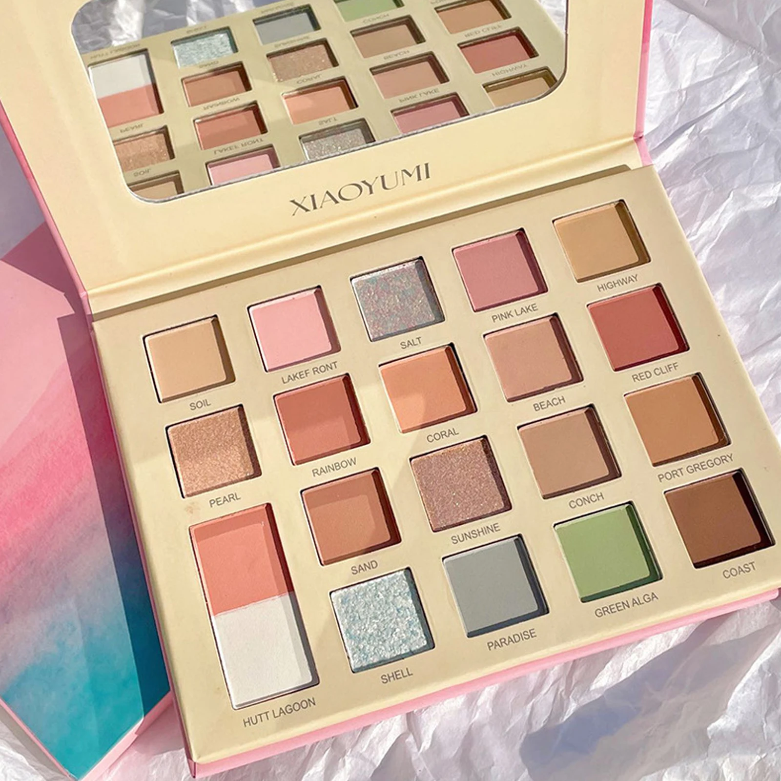 

20 Colors Gradient Lake Sunset Eyeshadow Palette Pearl Matte Glitter Eyeshadow Waterproof High Pigmented Beginner Eye Makeup