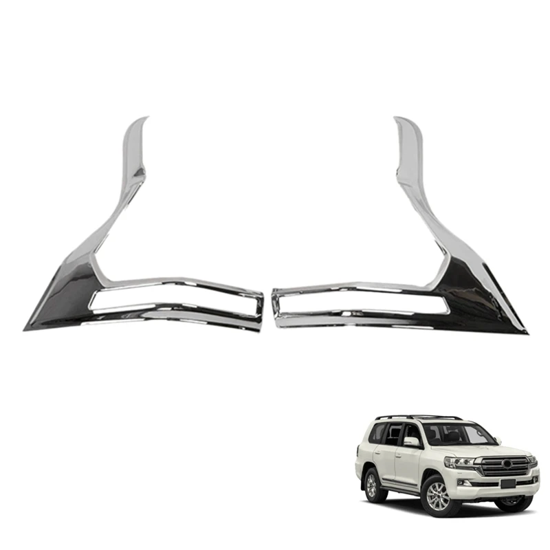 

2Pcs ABS Chrome Rear Tail Light Cover Taillight Lamp Frame Cover Trim for Toyota Land Cruiser Prado FJ150 2018