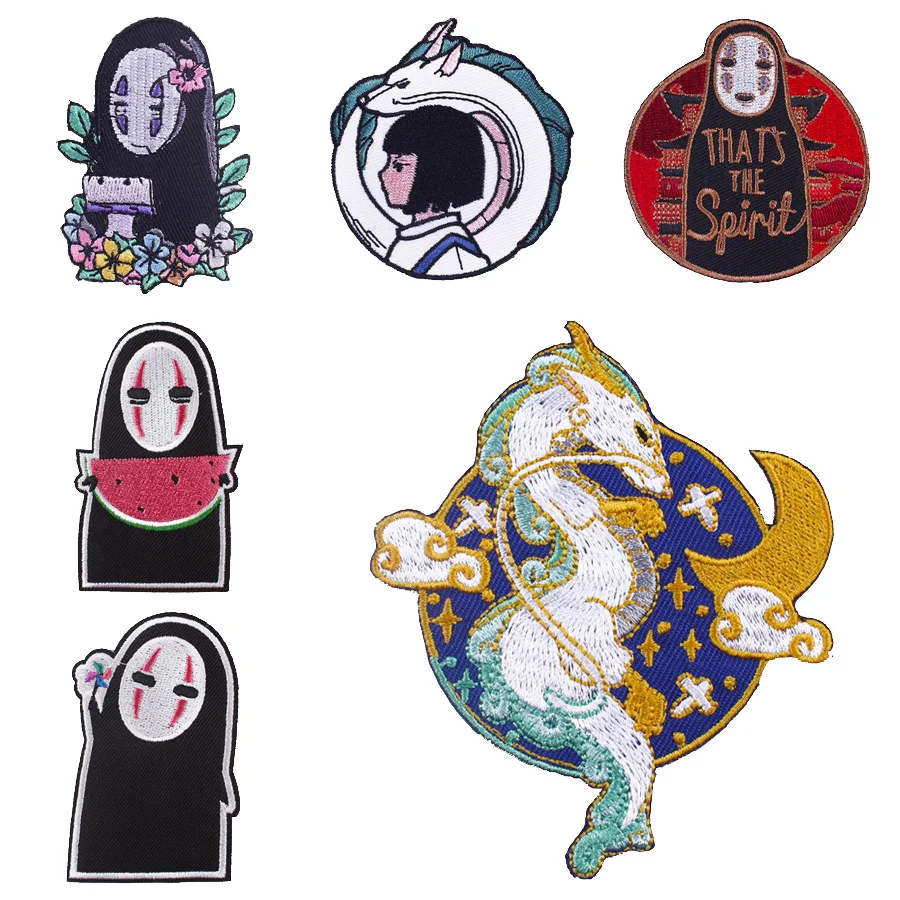 6Pcs /Lot Spirited away Japanese anime embroidery cloth patch armband badge DIY accessories clothing bag decoration