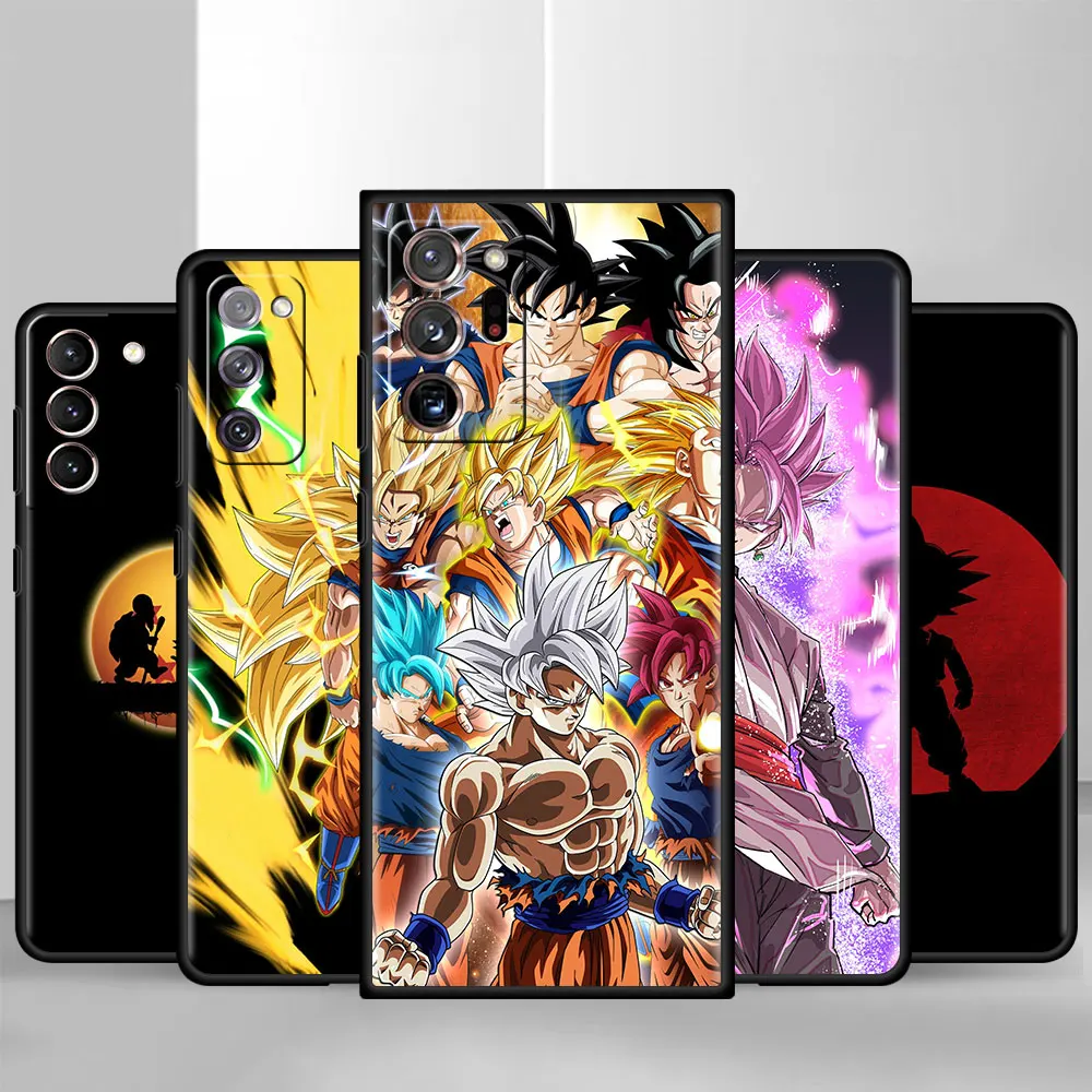 

Phone Case For Samsung Galaxy S20 FE S21Ultra S22 S10 S8 S9Plus Black Silicone Cover S10e S7 Note 20 Sac Son Gokus Dragon ball
