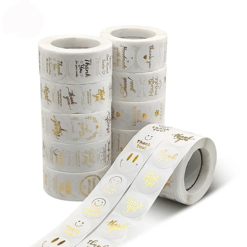 

Hot stamping Thank you thank you sticker circular roll label holiday wedding envelope decoration sealing sticker