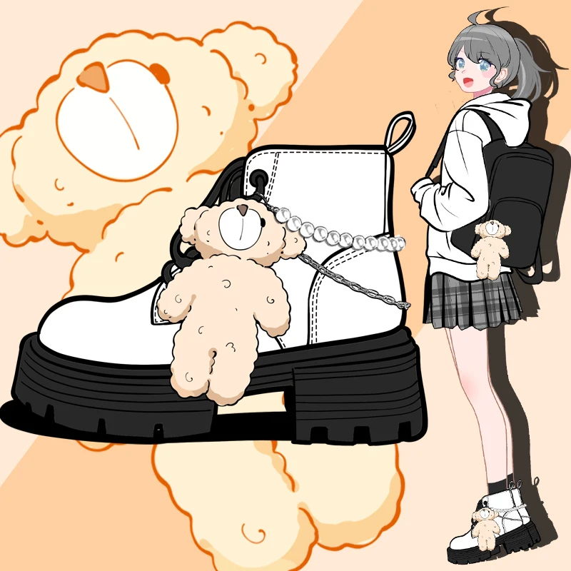 Женские ботильоны на платформе Amy and Michael белые ботинки массивной подошве в стиле