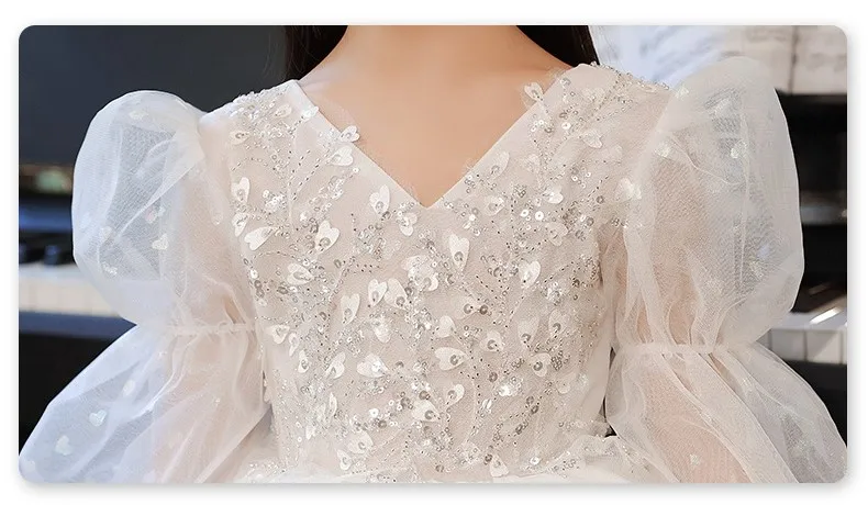 Высококачественное детское бальное платье украшенное бисером женское принцессы