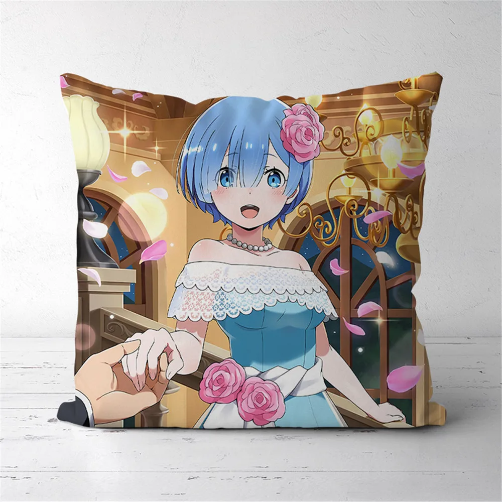 

Двусторонняя Подушка с рисунком Re Zero Kara Hajimeru Isekai Seikatsu Rem Anime чехол для подушки 291