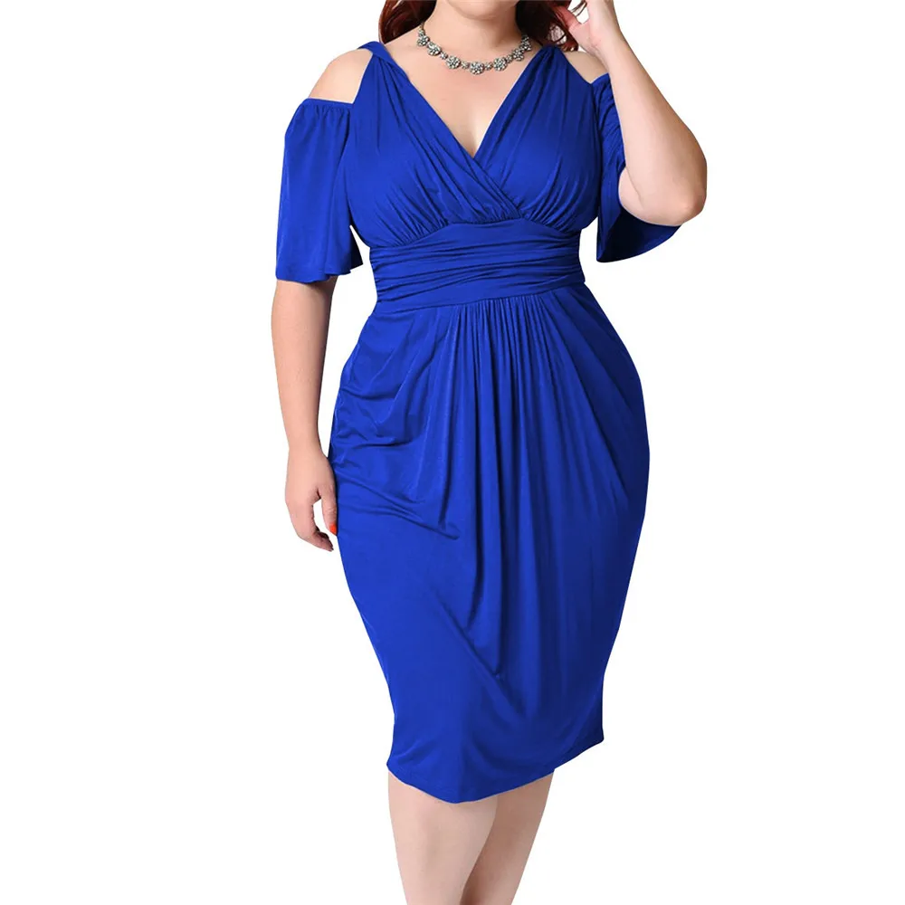 

Women's Dress Solid Color V-neck Off-shoulder Waist Sexy Elegant Dress Spring New Fashion 2022 Party Dresses Female