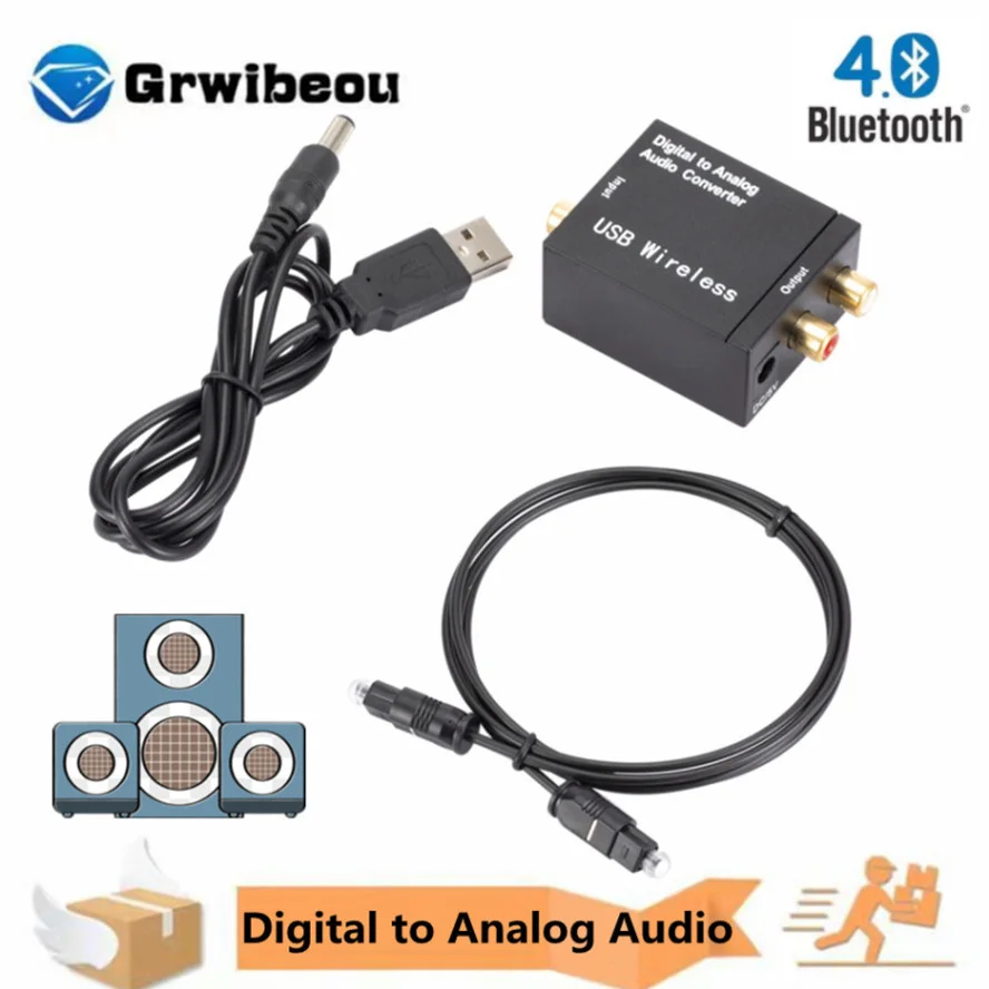 

Цифро-аналоговый аудио преобразователь Bluetooth 4,0 оптоволоконный Toslink коаксиальный сигнал в RCA R/L аудио декодер DAC усилитель