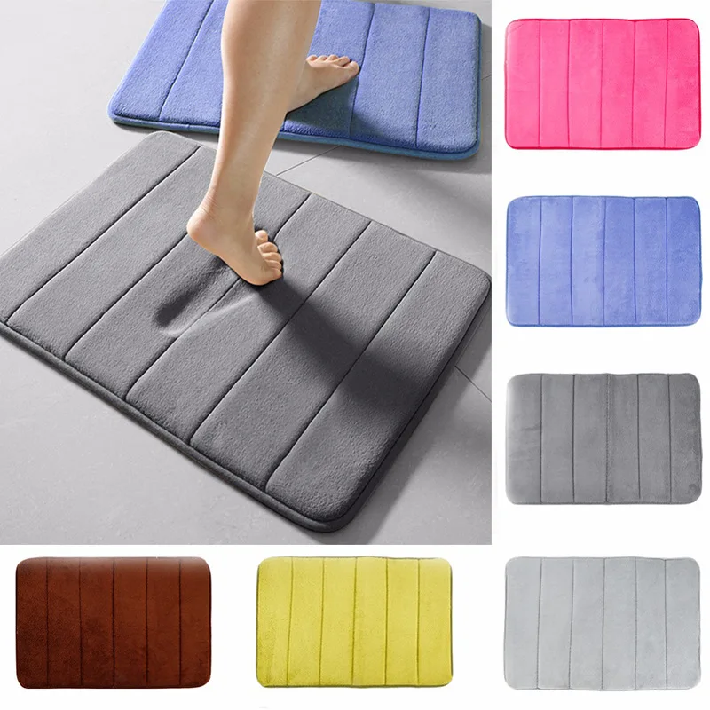 

Thickened coral velvet slow rebound memory absorbent floor mat bathroom bedroom non-slip foot mat kitchen door mat carpet home