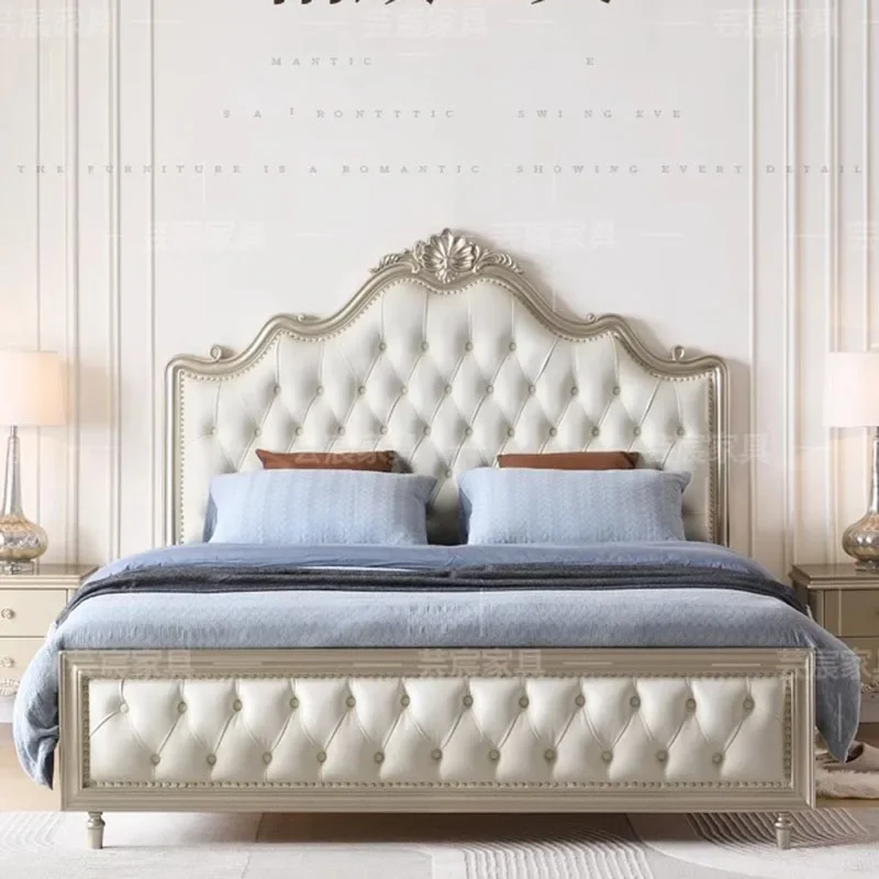 Современная Большая мягкая кровать принцессы большая деревянная для девушек