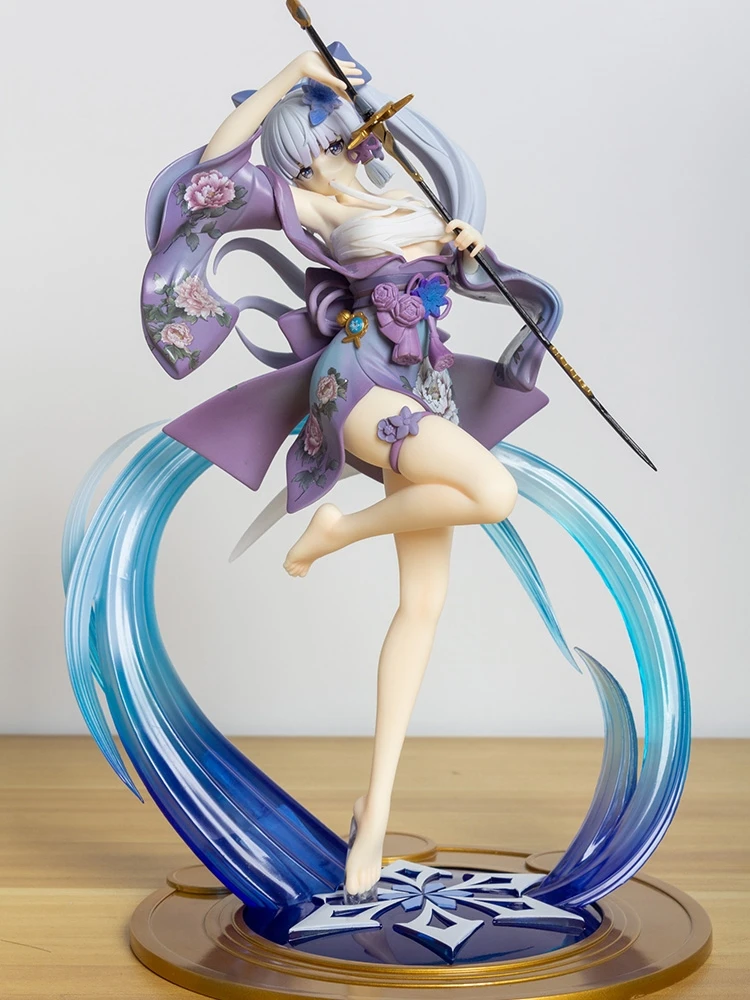 

25cm Genshin Impact Anime Figure Kamisato Ayaka Kimono Model Dolls Sexy Girl Pvc Action Figurine Decor Collectible Kid Toy Gifts