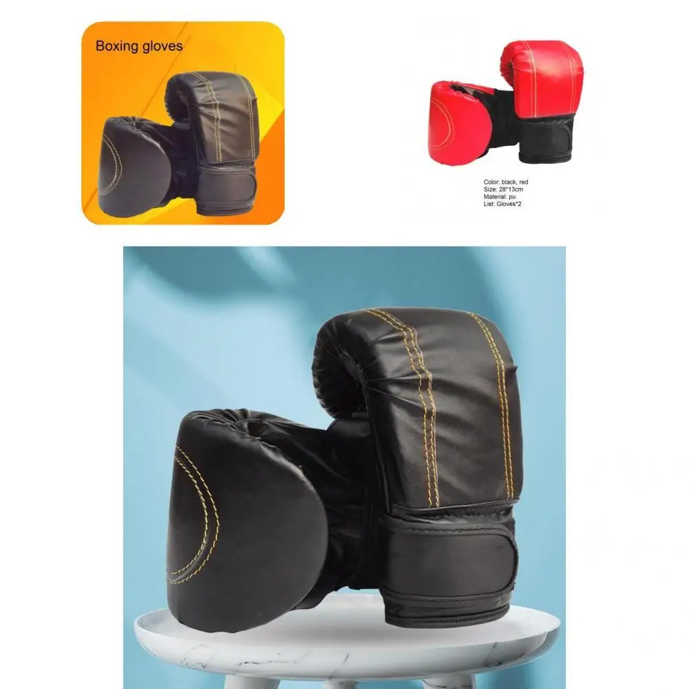 

1 Pair Sparring Gloves High Resilience Grappling Gloves Faux Leather Muay Thai Kickboxing Gloves