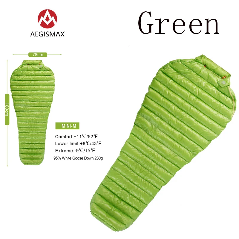 

AEGISMAX White Goose Down Mummy Sleeping Bags Outdoor Camping Sleeping Bag Winter Comforters Adult Ultra-Light 800FP Autumn