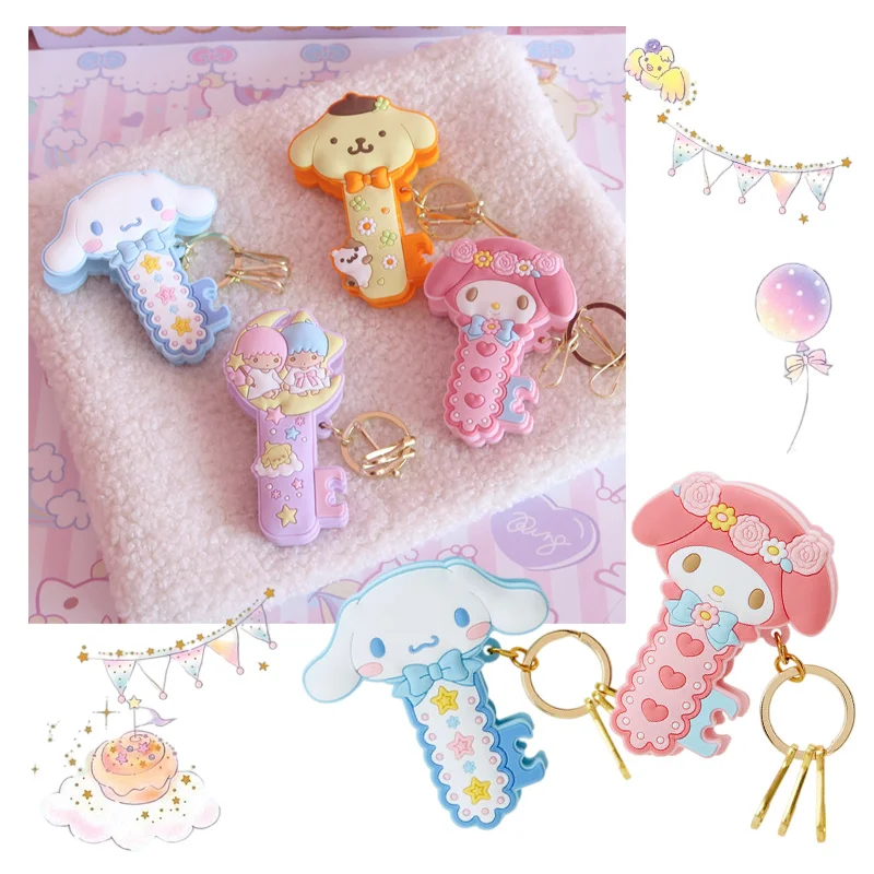 

Anime My Melody Cinnamon Purin Dog Cute Cartoon Metal Keychain Kawaii Creative Styling Car Key Chain Girl Bag Decoration Pendant