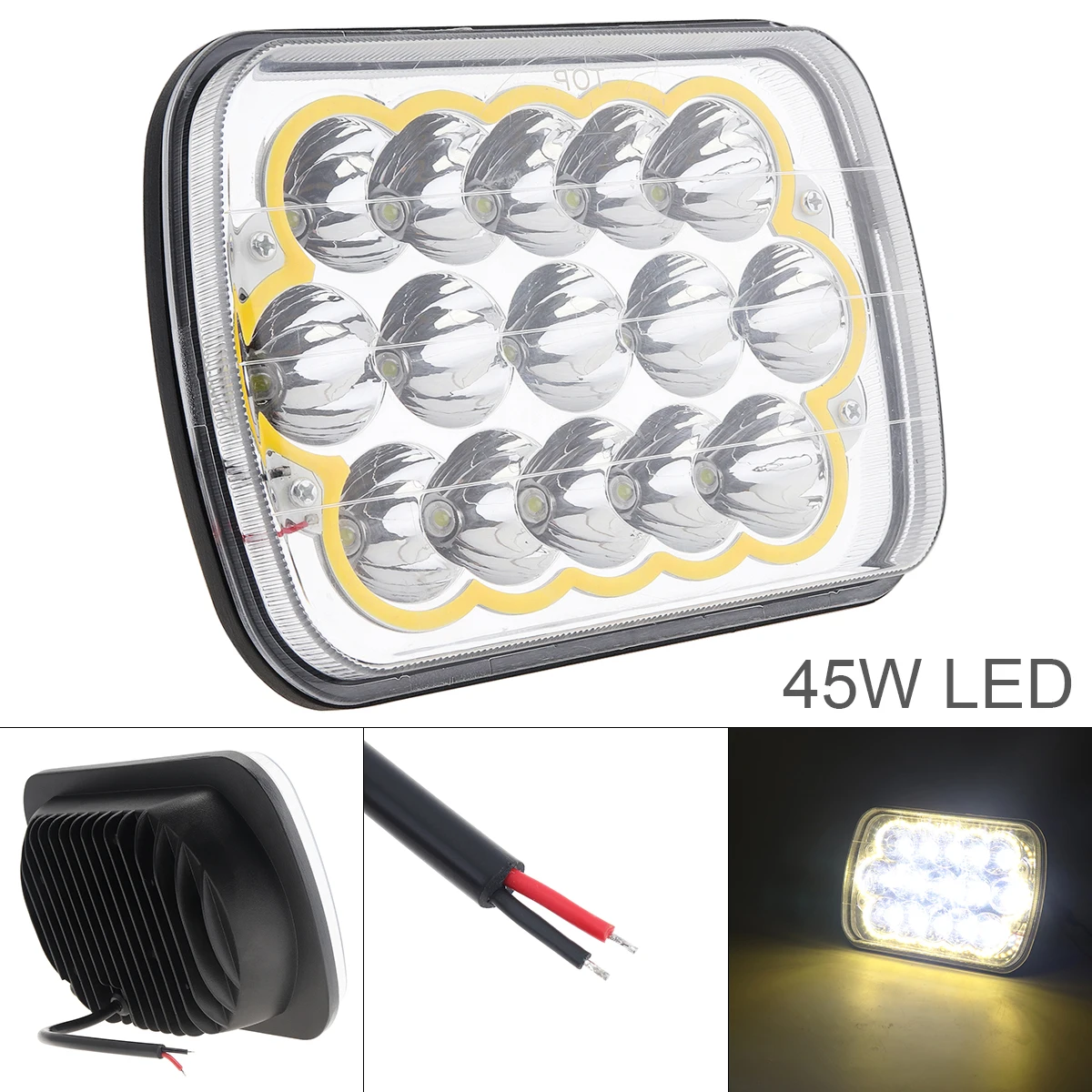 

1pcs Universal 5 x 7 Inch LED Offroad Work Light 45W 8000LM 6000K Waterproof Work Lamp for Car Suv Boat Jeep 4Wd Truck 12V 24V