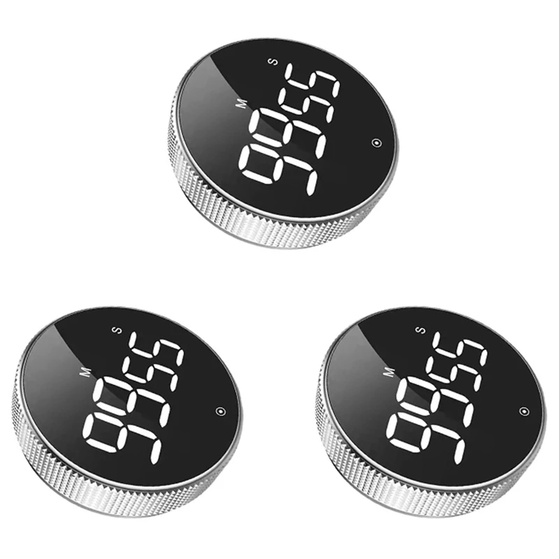 

3X Magnetic Digital Timer For Kitchen Cooking Shower Study Stopwatch LED Counter Alarm Remind Electronic Countdown