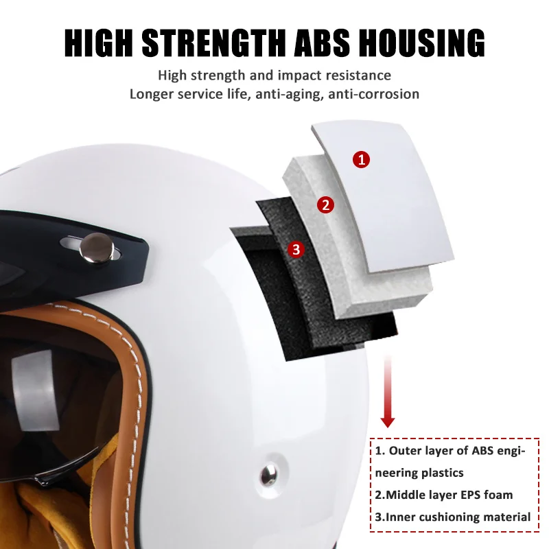 Мотоциклетный шлем Чоппер ретро Casco винтажный с открытым лицом для старой школы