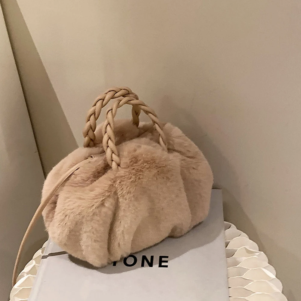 Shoulder Bag Autumn Winter New Cross Body Plush Soft Cloud Bag Fashion Versatile High Color Portable Drawstring Shoulder Bag