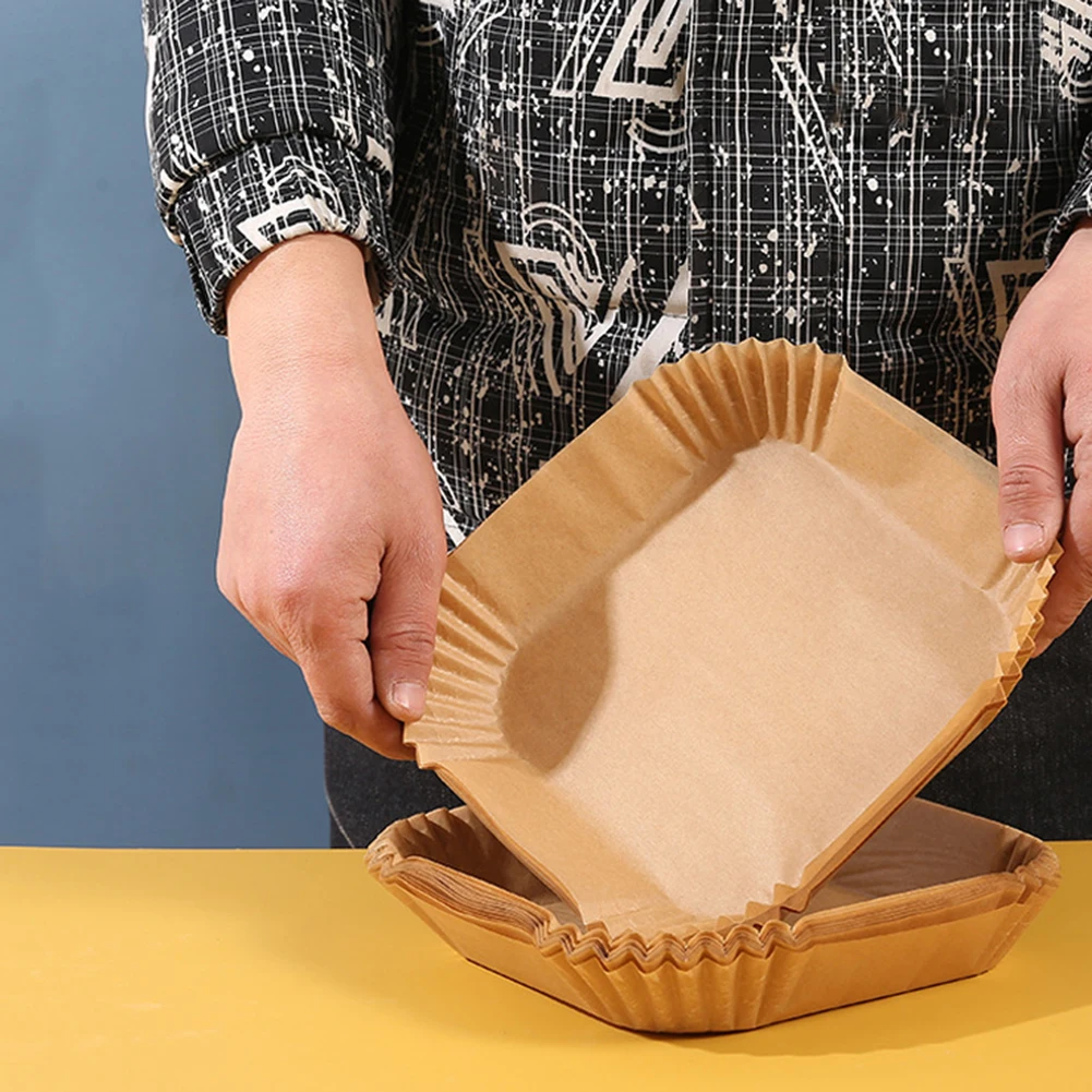 

Air Fryer Grease Absorbing Paper Raised Edge To Protect The Pan Wall For Restaurant Oil-paper Air Fryer Pad Paper Kitchen Tools