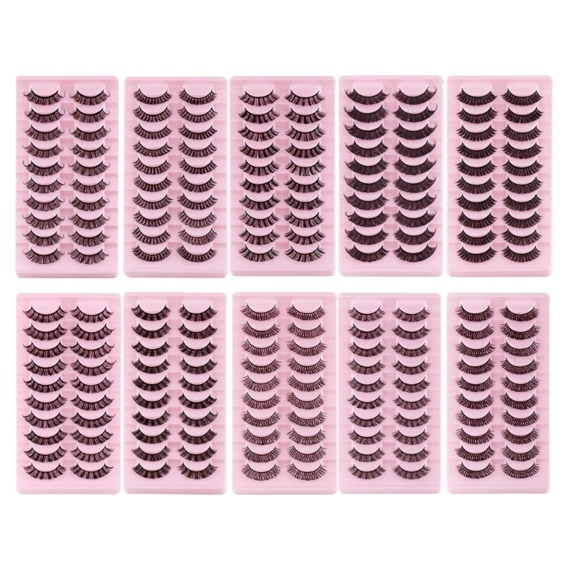 

RXJC 10 пар Накладные ресницы 3D накладные ресницы Объемные ресницы многоразовые длинные Искусственные ресницы