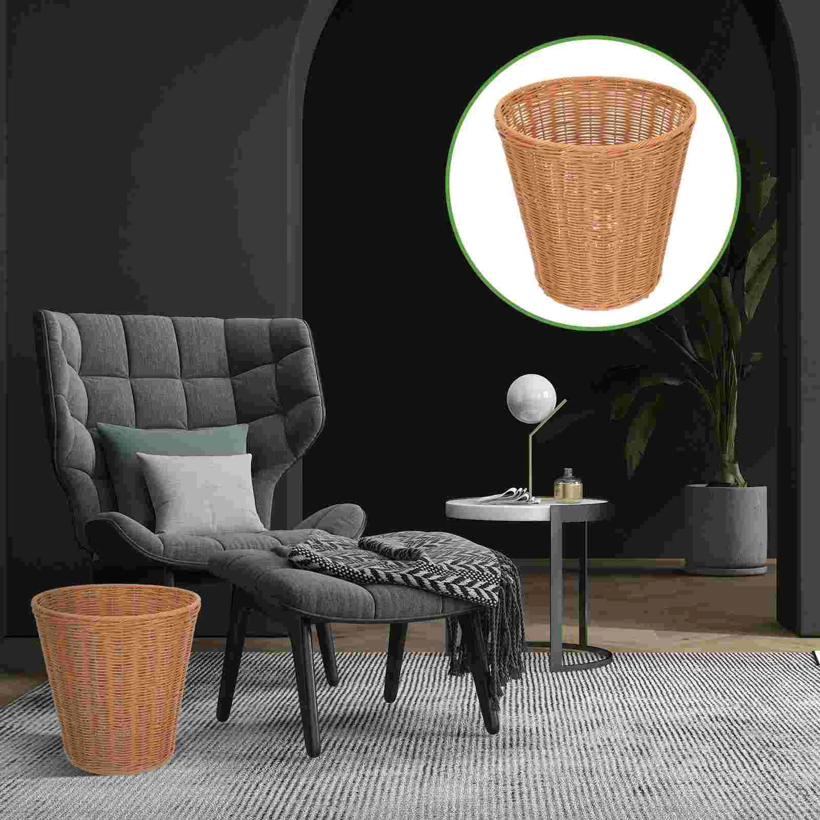 

Basket Waste Garbage Kitchen Rattan Trash Wicker Seagrass Woven Laundry Storage Containers Baskets Bin Pot Can Water