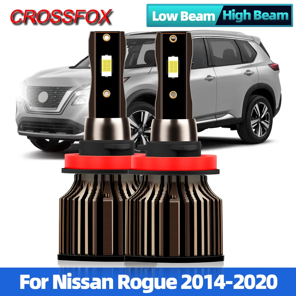 

H11 LED Headlights Cars Headlamps Bulbs 12V White 6000K Car Light High Low Beam Lamp 120W 20000W For Nissan Rogue 2014-2020