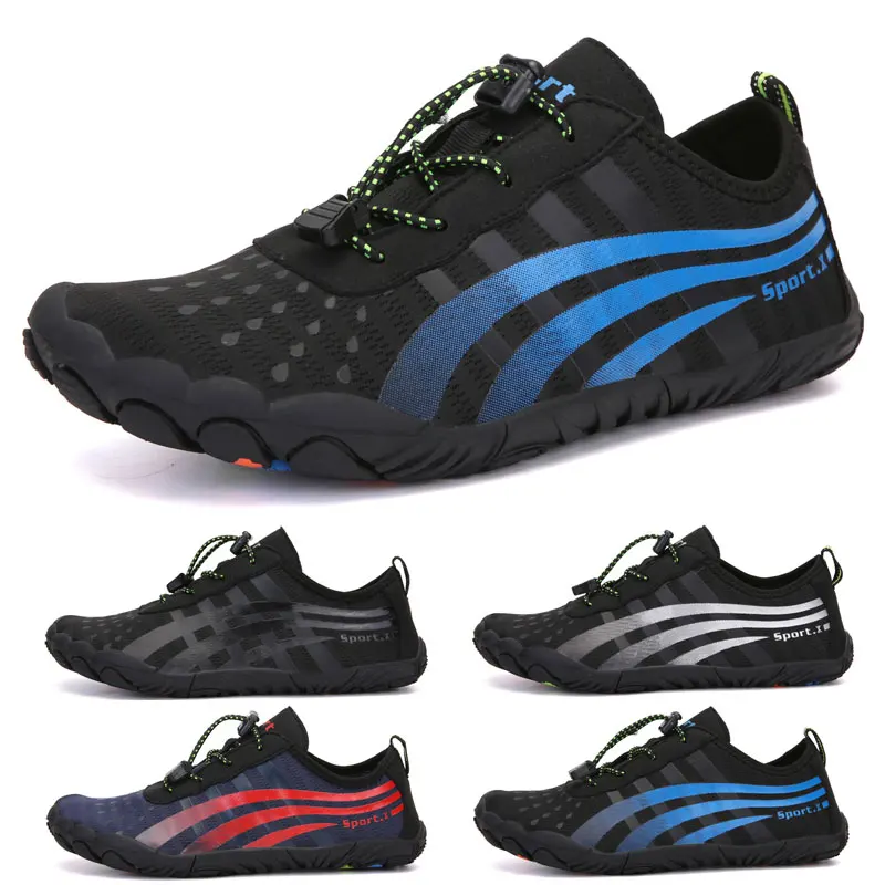 

Мужские сетчатые туфли на шнуровке, дышащие спортивные туфли для отдыха на открытом воздухе, плавания, без застежки, большие размеры 39-44, летняя обувь для путешествий и походов