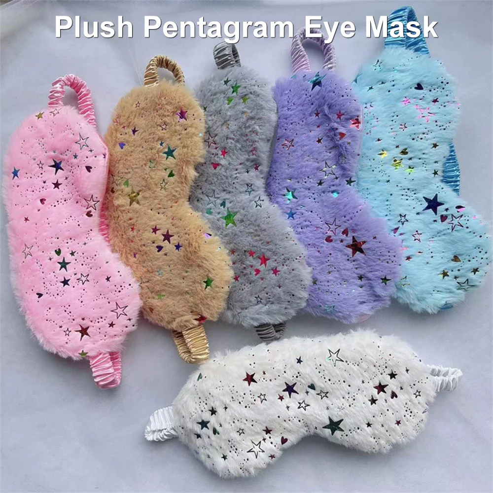 

Colorful Plush Pentagram Sleeping Eye Covers Soft and Comfortable Night Dream Eye Covers Lightproof Eye Patches to Sleep Better