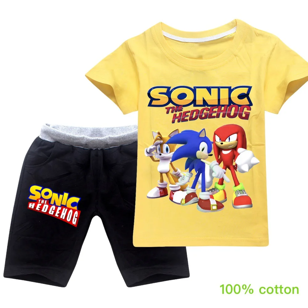 Одежда для маленьких девочек Sonic одежда мальчиков и подростков футболка шорты
