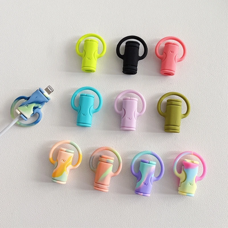 10 шт., силиконовые намотки для кабеля iPhone Aandroid Type-C