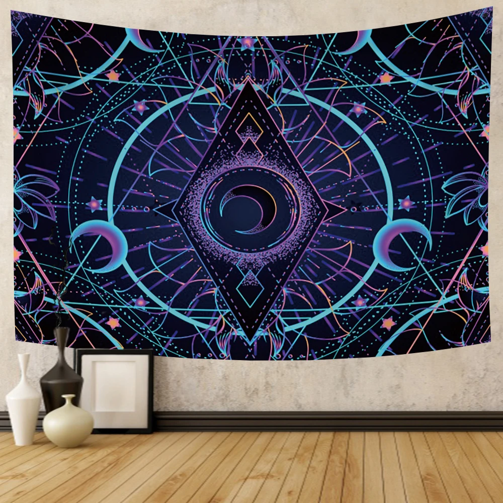 

Indian Mandala Tapestry Witchcraft Tapestry Bohemian Decoration Moon Chakra Meditation Home Decor Hippie Sheet Yoga Mat