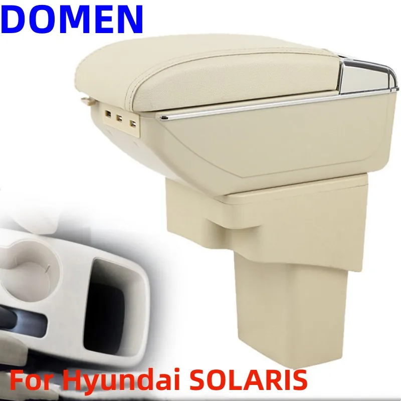 

For Hyundai SOLARIS Armrest box Original dedicated central armrest box modification accessories Dual Layer USB Charging