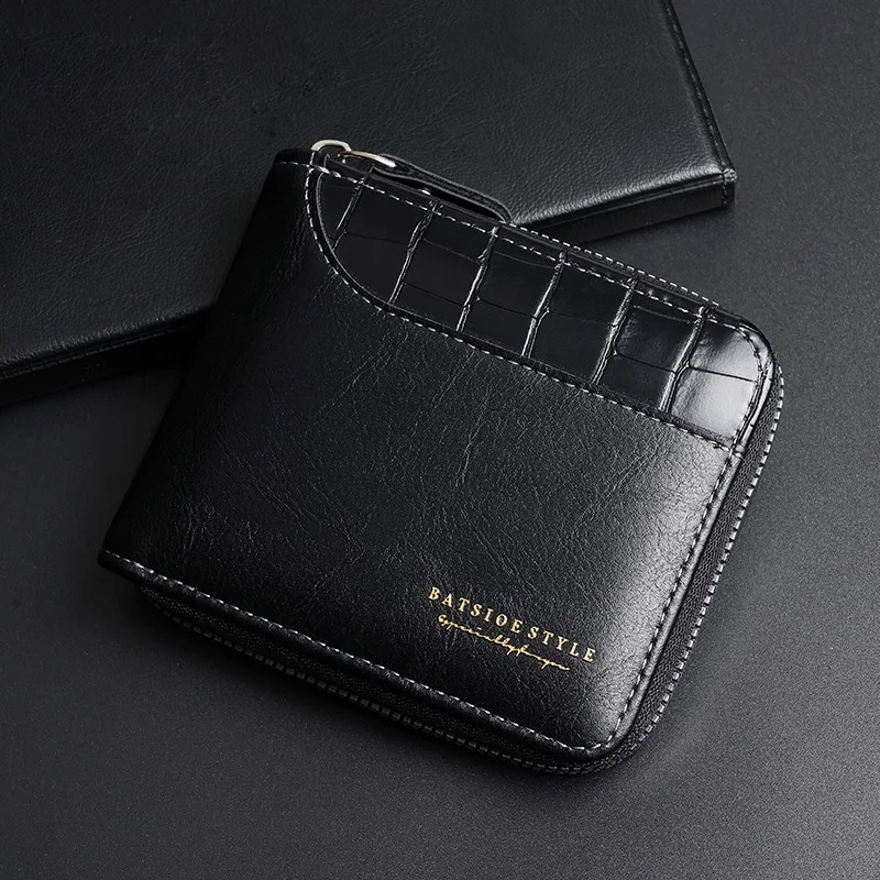 Мужской кошелек держатель для карт карман монет на молнии модные мужские