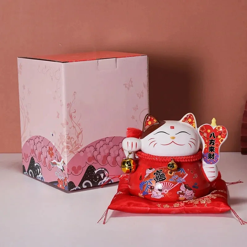7 8-дюймовый керамический банк монет Maneki Neko Lucky Cat Daruma Money Box Домашний декоративный