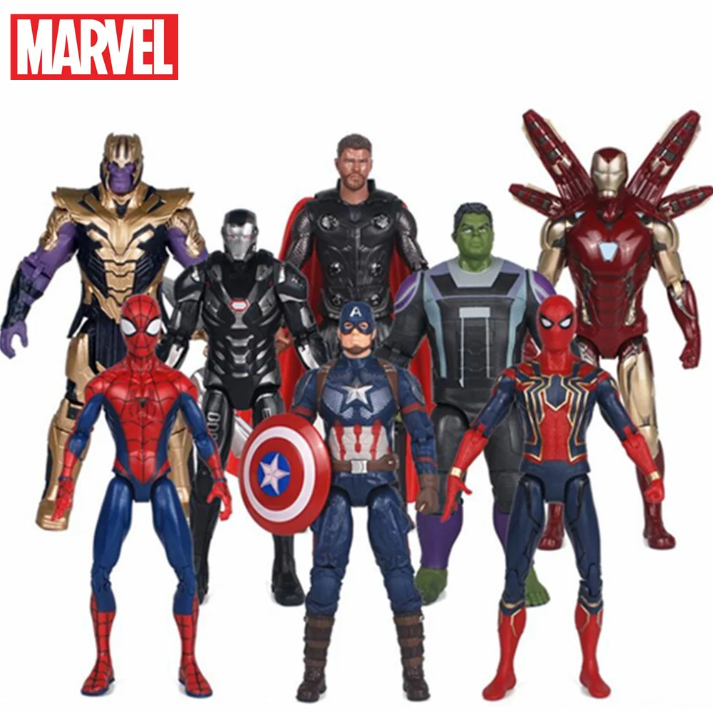 

Marvel Anime Figure The Avengers Endgame Hulk Iron Man MK85 Black Panther Iron Spiderman Movable Anime Action Figures Gift 18CM