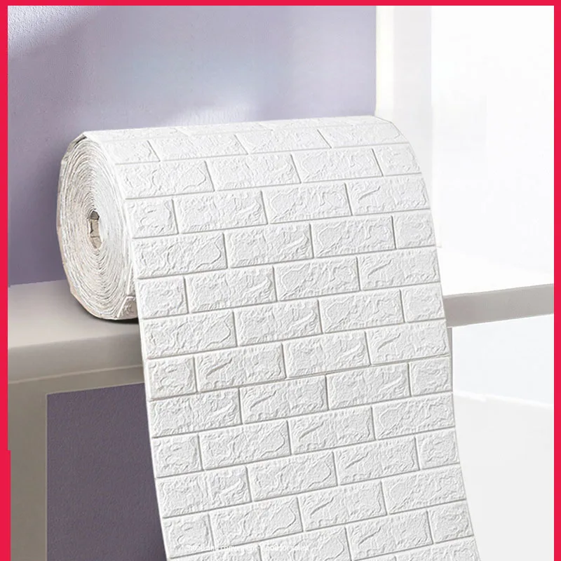 

3D Wallpaper Wall Sticker Anti-collision TV Background Three-dimensional Roll Panels DIY Home Decor Self Adhesive Brick Papers