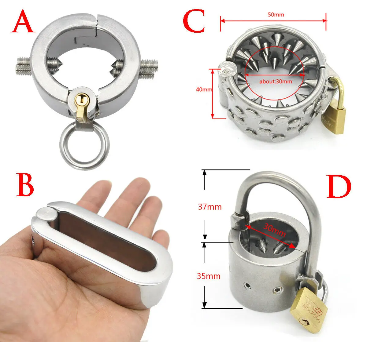 

Heavy Duty Stainless Steel Male Ball Stretcher Chastity Cock Penis Ring Enhancer Testicle Scrotum Lock BDSM Bondage Sex Toys Men